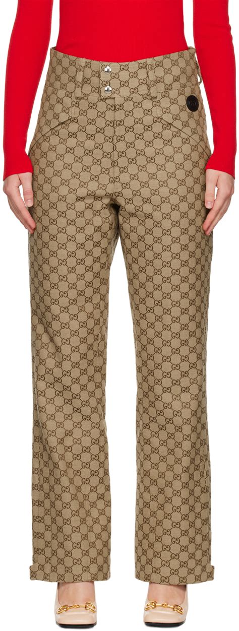 gucci side gold button pants|Gucci pants for women.